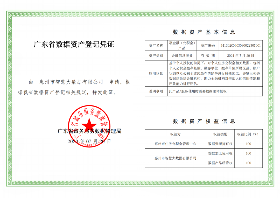 首发！惠州首个公共数据产品“惠金融（公积金）”进场广州数据交易所上架交易(图1)